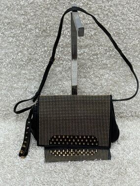 Mcm studded leather crossbody bag